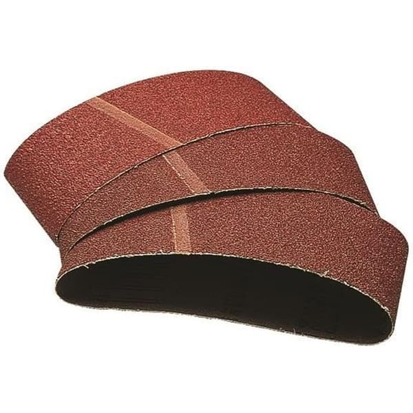Set med 9 slipband, korn 40/80/120, mått 65 x 410, för bandslipmaskin - wolfcraft 1899100