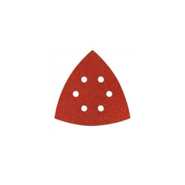 KLINGSPOR - 50 trianglar slippapper av korund med självhäftande baksida 6 hål PS 22 K 96 mm Gr 60 - 142135
