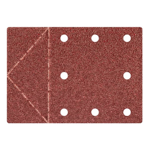 Sandpapper 115 x 160 mm, hål, avrivbar perforering, kardborre. K40, 3 st.