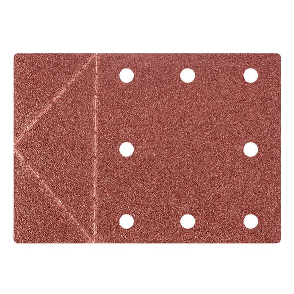 Sandpapper 115 x 160 mm, hål, avrivbar perforering, kardborre. K60, 3 st.