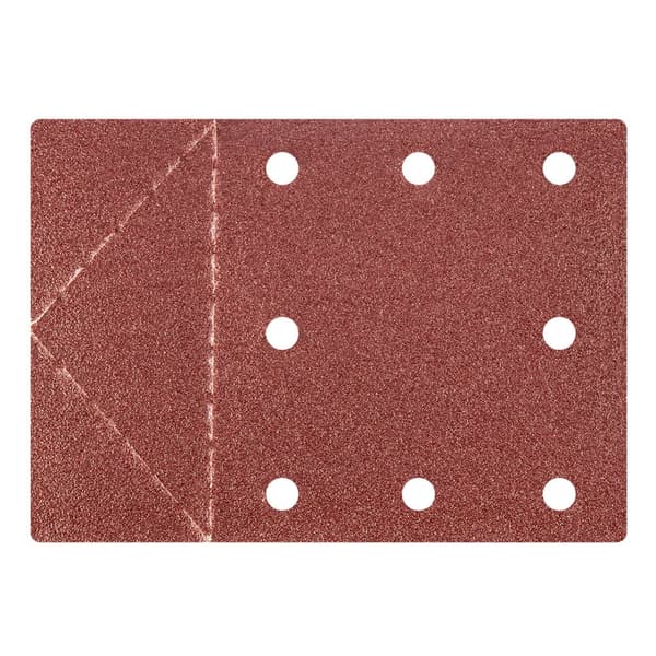 Sandpapper 115 x 160 mm, hål, avrivbar perforering, kardborre. K80, 3 st.