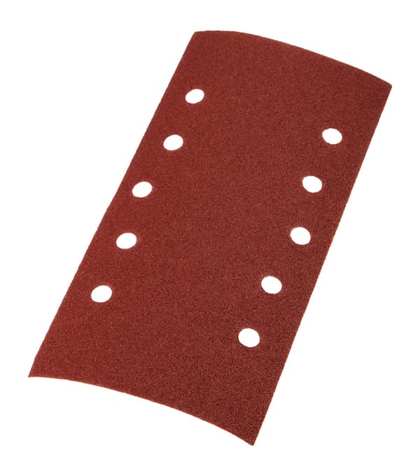 Velcro sandpapir 115 x 230 mm, K80, 5 stk., med huller