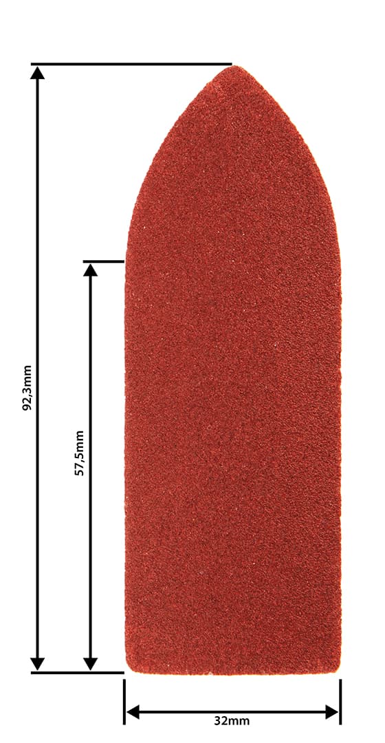 Kardborresandpappersdelta 32 x 92 mm, K60, K100, K180, set om 15