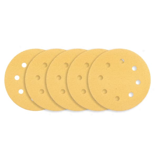 Kardborresandpapper 180 mm, K80, 5 st, med 8 hål för slipmaskin 59G263