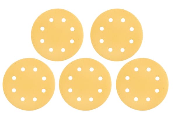 Kardborresandpapper 180 mm, K120, 5 st, med 8 hål för slipmaskin 59G263