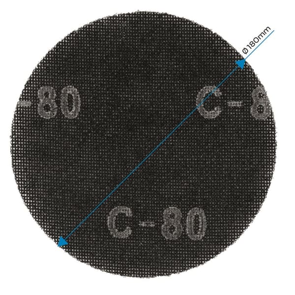 Kardborre gips slipnät 180 mm, K80, 5 st för slipmaskin 59G263