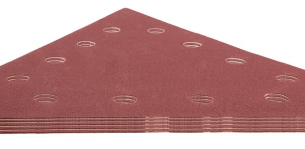 Kardborresandpapper K180, triangulärt med 12 hål, 5 st för slipmaskin 59G264