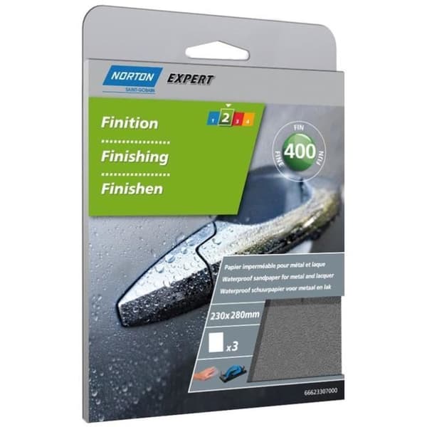 Sandschema - NORTON - Korn 400 - 3-Pack - 230x280mm - Vattentät