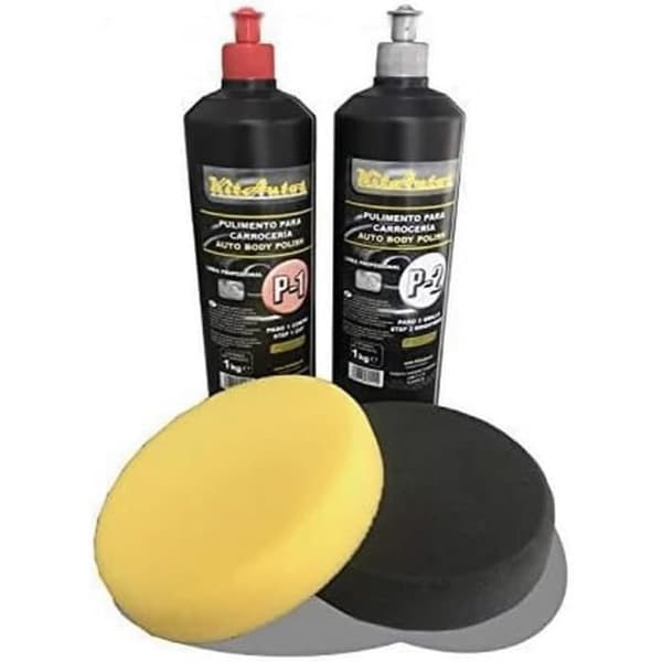 KITAUTOS Polering för kaross 1 kg av skärning + 1 kg av glans + polishsvampar 150 mm