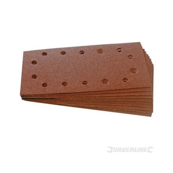 Slipskivor - Silverline - 115 x 230 mm - Korn 240 - Förpackning om 10 - Färdigskuren