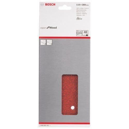 Slipande ark - BOSCH - C430 - 14 hål - Förpackning om 10 - 115 x 280 mm - Korn 40