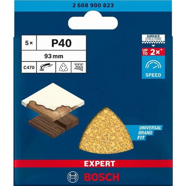 5 Expert C470 D 93x93mm G 120 slipskivor för Delta-slipmaskiner - BOSCH - 2608900827