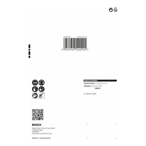 Slippapper - BOSCH - C470 - 115x107mm - G60 - Självhäftande fäste