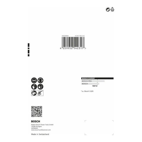 Slipskiva - BOSCH - C470 - 115x107mm - G120 - 6 hål