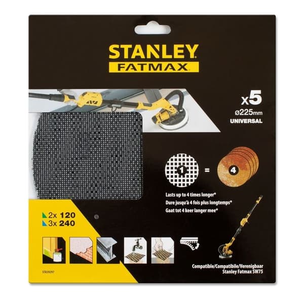Slipmedi - STANLEY - Kits för väggslipmaskin 5041125 - Svart