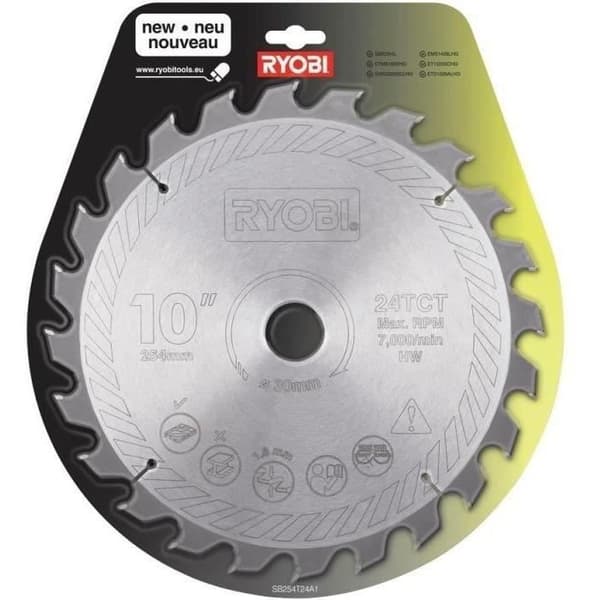 RYOBI Hårdmetallklinga 24 tänder diameter 254 mm borrning 30 mm