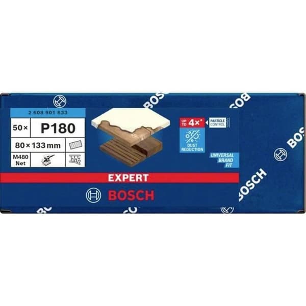 Slipgaller - Bosch - 2608901633 - Korn 180 - 133 mm x 80 mm - 50 stycken