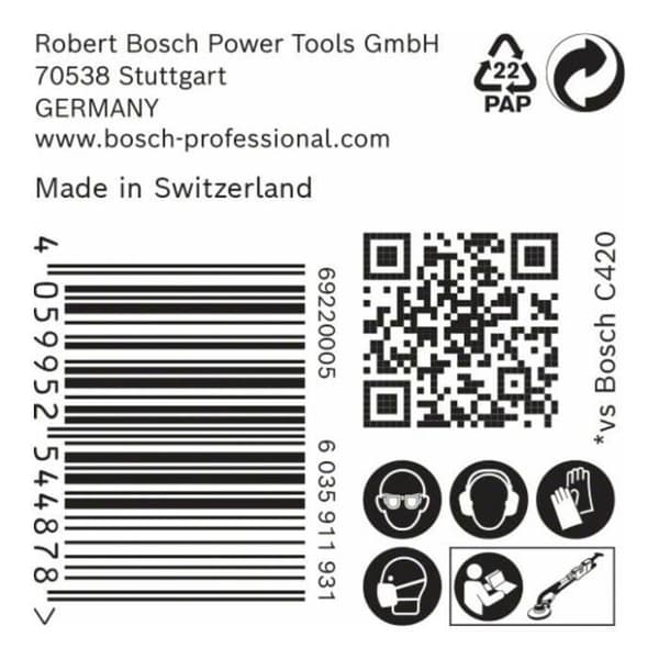 Skiva - BOSCH PROFESSIONAL - C470 - 225 mm - 19 hål - Granulometri G 100