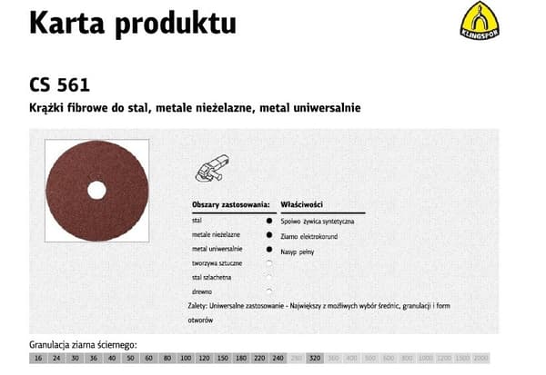 K.FIBRA SKIVE 125 gr. 16 CS561 /25 stk.