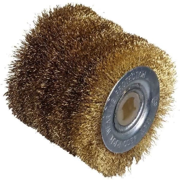 Stor stålborste - 0,3 mm mässingspläterad tråd - Ø60mm - L60mm