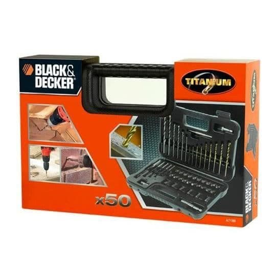 BLACK+DECKER Bore- og skruesæt - A7188-XJ - 50 titaniumtilbehør