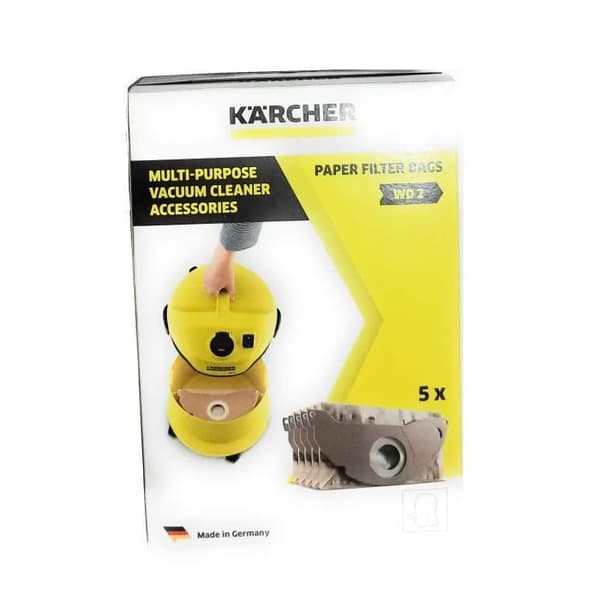 Kaksikerroksinen paperinen pölypussi KARCHER WD2200 / A2003 / 2004 / 2054Me -imureille - 5 kappaleen pakkaus