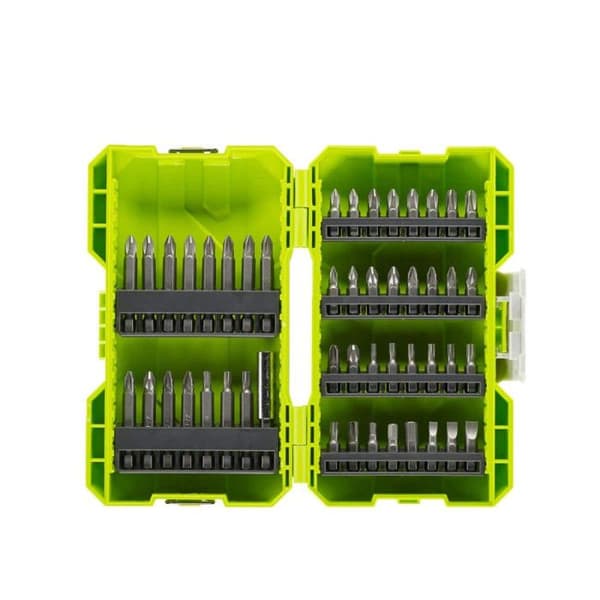 RYOBI - Stabelbart sæt med 48 skruetilbehør: 32 bits 25 mm + 15 bits 50 mm SL / PH / PZ / HEX / T - RAK48SSD