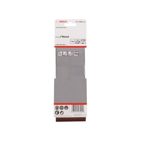 BOSCH Slipband X440 för bandslip - Paket om 3 - 508x75 mm - Korn 120
