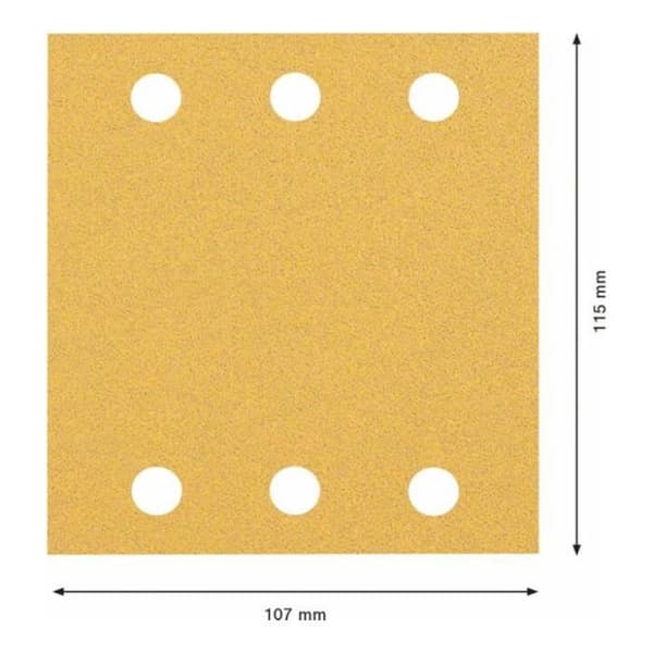 Slipande papper - BOSCH - C470 - 115x107mm - G80 - Fastsättning med självhäftande tejp