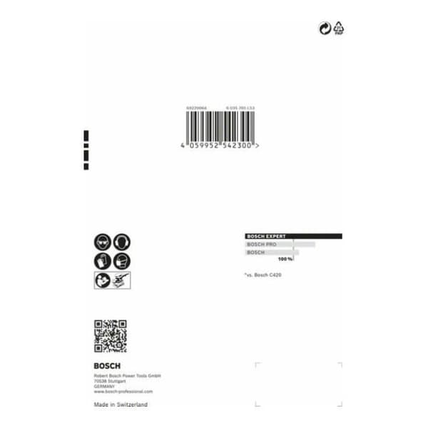 Slipande papper - BOSCH - C470 - 115x107mm - G80 - Fastsättning med självhäftande tejp