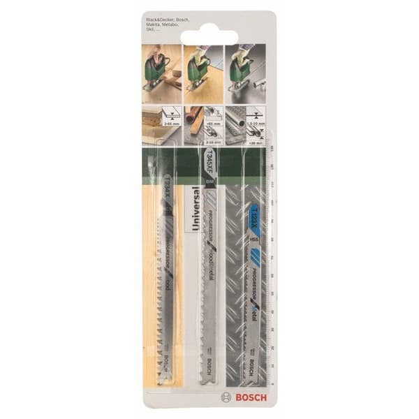 Jigsaw Progressor T Shank - BOSCH - Set med 3 blad för Jigsaw