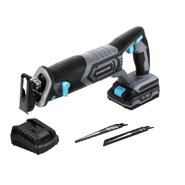 Cecotec Electric sabre saw with 20 V and 2000 mAh battery, 3000 rpm no-load speed, cutting depth: 100 mm in wood, 10 mm in aluminium, 8 mm in metal,