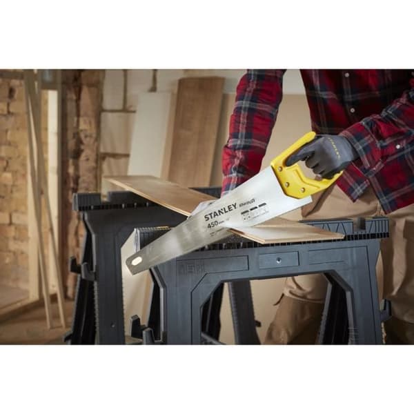 STANLEY SharpCut handsåg - 450 mm blad - Universaltänder med dubbelfas - 45° och 90° guide