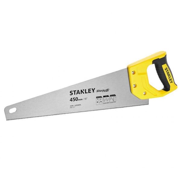 STANLEY SharpCut handsåg - 450 mm blad - Universaltänder med dubbelfas - 45° och 90° guide