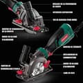 Miniatyrbild 2 av 4: HYCHIKA Cirkelsåg CS-115C 750W, 3500 RPM, maximalt skärdjup 48mm (90°) och 32mm (45°)