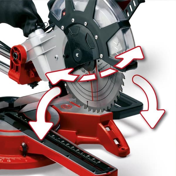 Einhell Kap- och geringssåg radiala TC-SM 2534/1 Dual (max. kapacitet 2350 W, integrerad skena, lutande såghuvud)