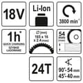 Miniatyrbild 4 av 4: YATO Cirkelsåg utan batteri 165 mm 18 V