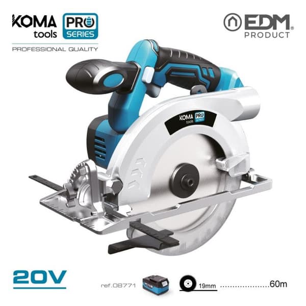 Cirkelsåg KOMA - 20V - 165 mm - utan batteri och utan laddare - 08764