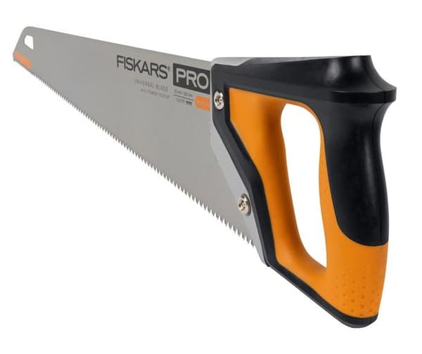 Fiskars - 1062919 - Pro Handsåg för trä, laminat och PVC, Bladlängd: 50 cm, 9 TPI, Svart/Orange, PowerTooth,