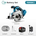 Miniatyrbillede 2 af 2: Elektrisk rundsav, 1000W børsteløs motor, trådløs drift,1-928VF Batteri