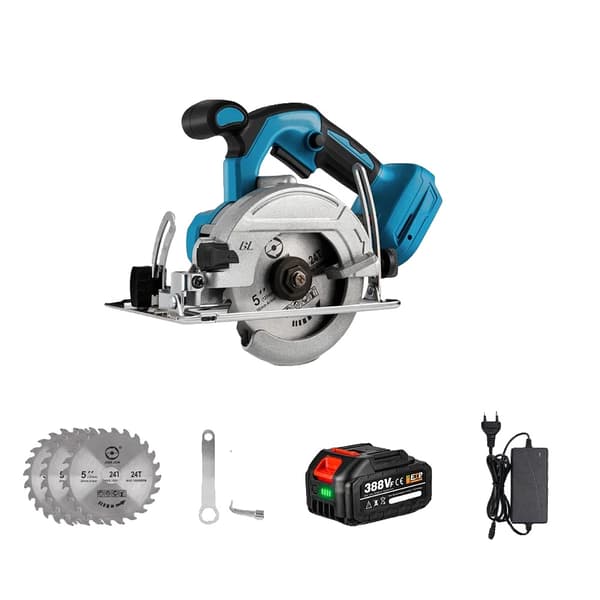 Elektrisk cirkelsåg, 1000W borstlös motor, trådlös drift,1-388VF Batteri