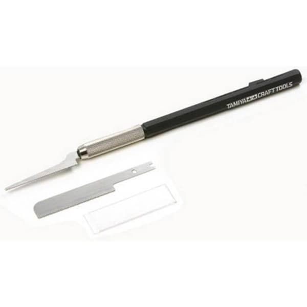 Modelltillverkares sågkniv - Tamiya - 74111 - 2 blad - 43 mm och 46 mm - Tjocklek 0,35 mm