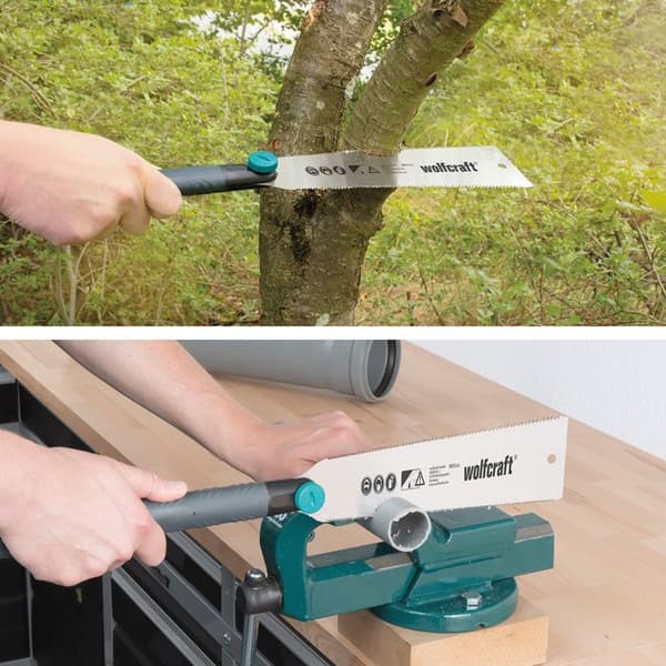 Japansk såg, 240 mm blad, 2 tänder, rostfritt stål - wolfcraft 6951000