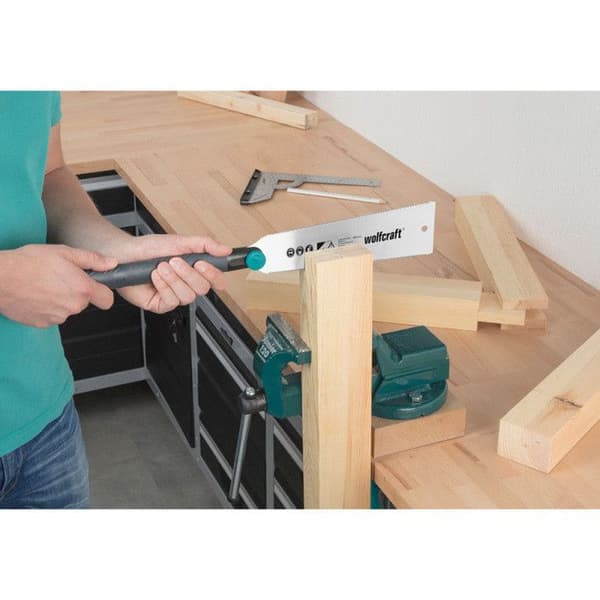 Japansk såg, 240 mm blad, 2 tänder, rostfritt stål - wolfcraft 6951000