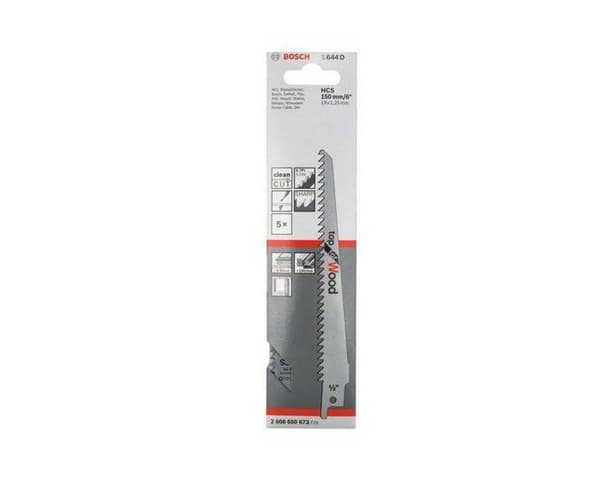 5 sabelsågblad 150 mm S644D för trä - BOSCH - 2608650673