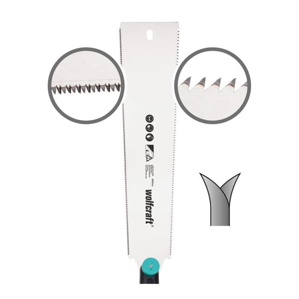 Japansk Såg - wolfcraft - 330 mm Klinge i Rostfritt Stål - För Trä, Socklar, Plastslang - 6955000