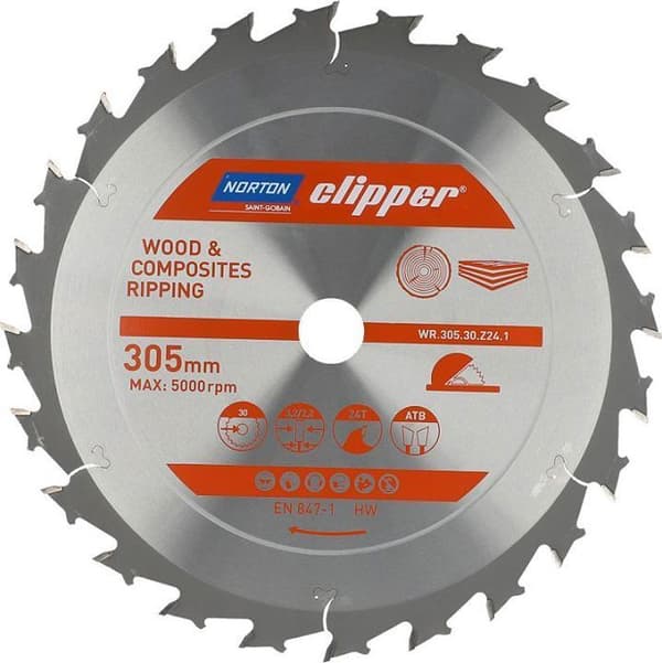 Scie Norton clipper - 70184608071 - NORTON CIRCULÄR VERSKÄRARE 305 mm x 30 mm x 24z TRÄ OCH KOMPOSITER ATB (3.2 / 2.2) N