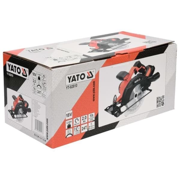 YATO-cirkelsåg med 2,0Ah 165 mm 18V Li-Ion-batteri