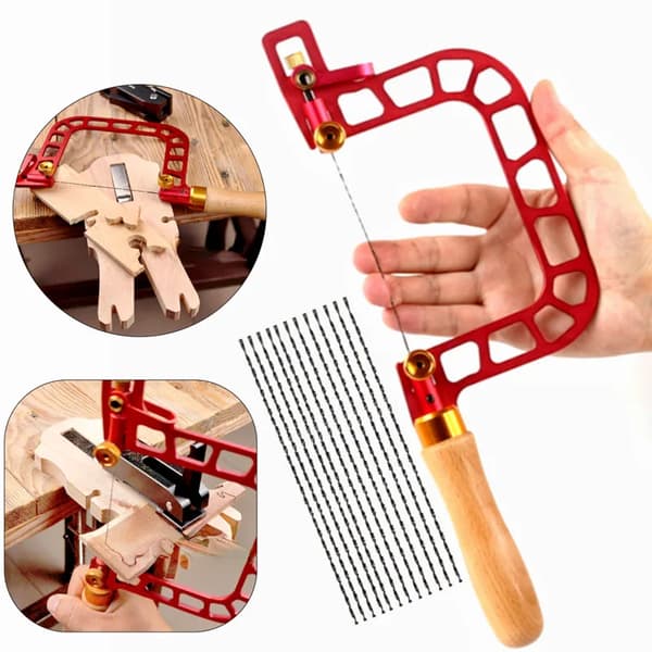 Coping håndsav, aluminiumslegeringsramme, ergonomisk træhåndtag, diamanttrådskæring,337mm