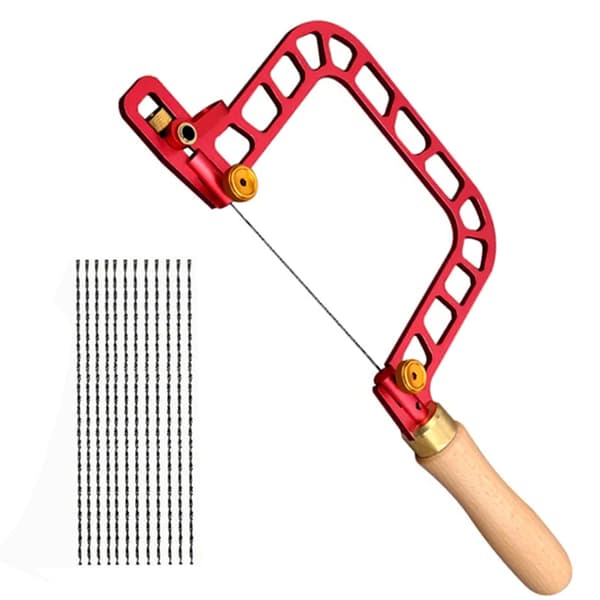 Coping håndsav, aluminiumslegeringsramme, ergonomisk træhåndtag, diamanttrådskæring,337mm